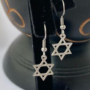 Star of David Stainless Steel Dangle Earrings HYPOALLERGENIC